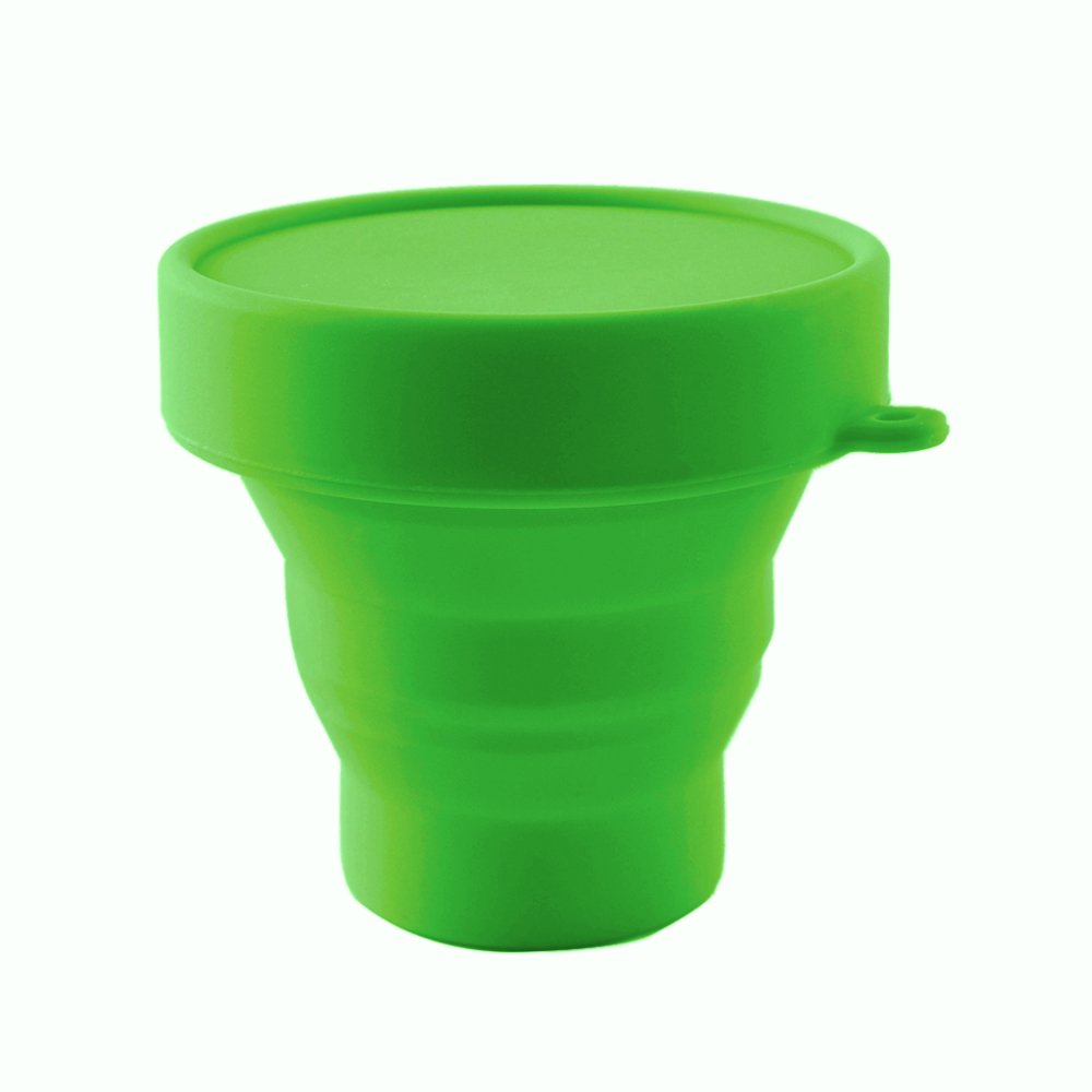 Menstrual Cup Sterilizer Cleaner, LUCKY CLOVER Collapsible Silicone Cup Foldable Sterilizing Cup for Menstrual Cups and Storing Your Diva Cup - Foldable for Travel(Green)