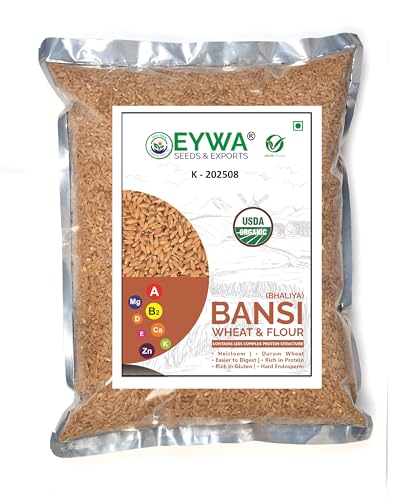 Image of Organic Bansi Wheat Grains Seeds (15 Kgs) | Bansi Bhaliya Gehu Ka Seeds | For Farming, Sowing & Agriculture Use | Produce of India | 100% Natural & Non-GMO | By Eywa