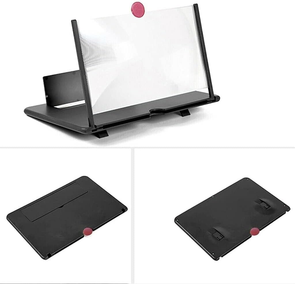 12-Inch Screen Amplifier for Mobile Phone, Folding Magnification Stand, Portable HD Video & Game Magnifier, Eye Protection with Tripod Travel Home Use