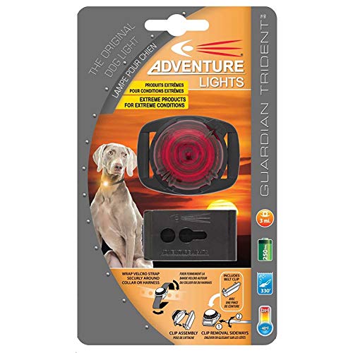 Adventure Lights Guardian Trident Dog Light Red Safety Collar Light Waterproof