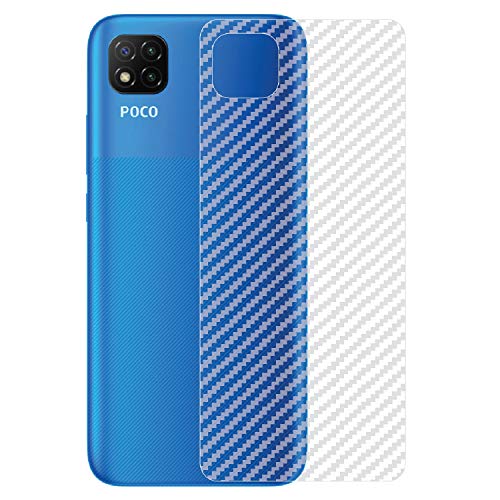 Image of Compatible with Redmi Poco C3 Back Screen Protective Film Carbon Fiber Skin Transparent Screen Guard Sticker