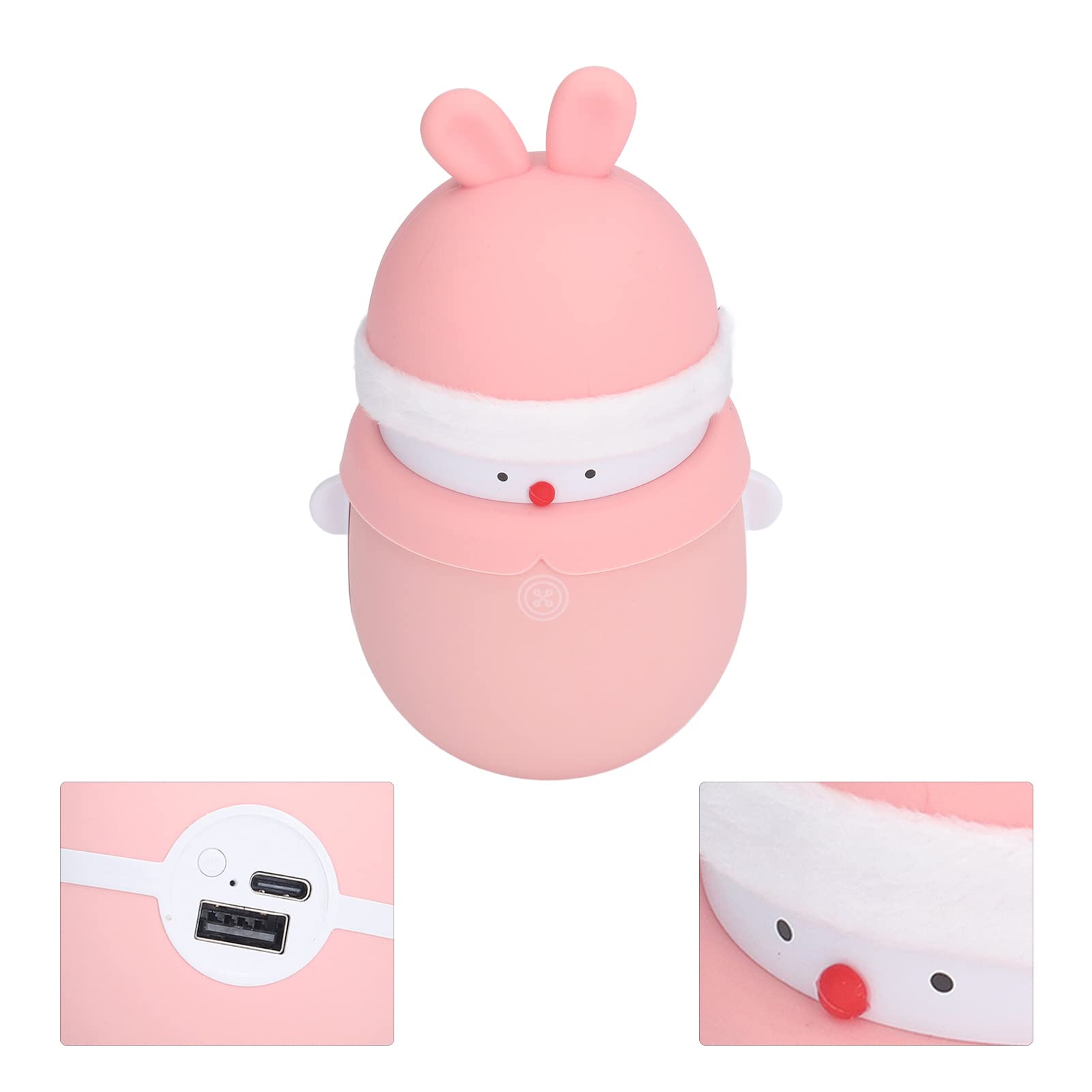 Chauffe-mains portable, 6000 mAh, batterie externe réglable à 2 niveaux, en forme de lapin, pour l'extérieur