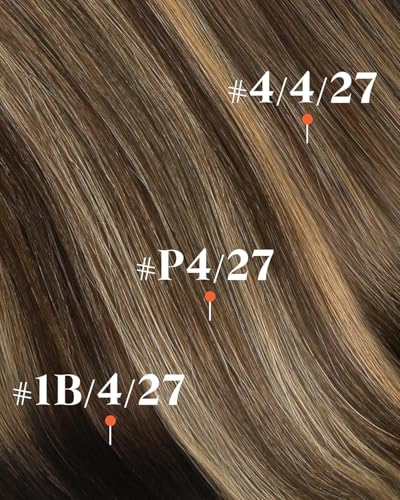 Image of Sunny Hair Clip in Hair Extensions Real Human Hair Brown Balayage 135g | Human Hair Clip in Extensions Brown Balayage Blonde For Full Head Wear Give Natural Depth and Everyday Coverage 16 Inch