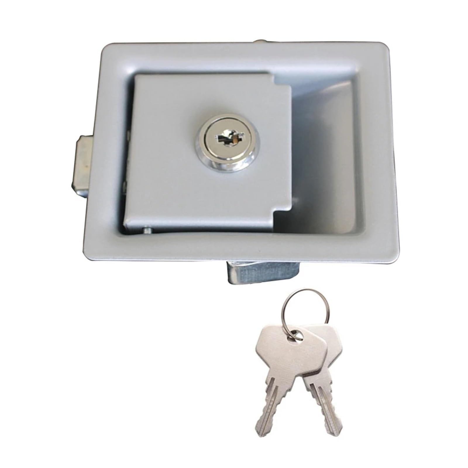 Zklgs 7Hh803918-Gy Caravan Door Lock, Rv Door Handle,Rv Travel Trailer Entry Door Lock Paddle Deadbolt Pull Type Panel Lock Metal For Camper Entry Door Lock(7Hh803918-Gy)