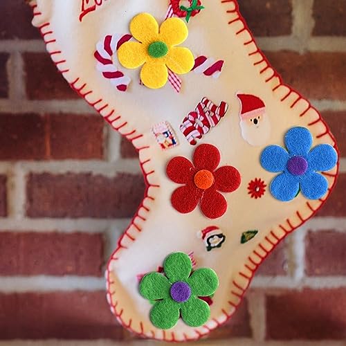Miniatura 5 de Suralin 100 Piezas De Adornos De Flores De Tela De Fieltro Para Manualidades, Decoraciones Florales Para Niños, Suministros Para Manualidades
