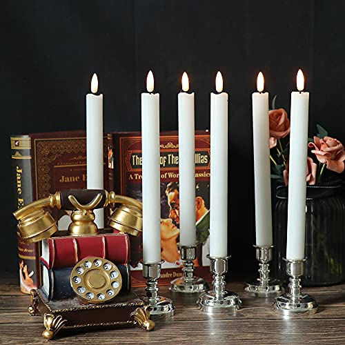 Image of Wondise Flickering Taper Candles with Timer and Remote