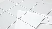 Vista 6 de HOMEART Azulejo cuadrado blanco para salpicaduras, 6 hojas autoadhesivas y brillantes para salpicaduras de pared para cocina, baño