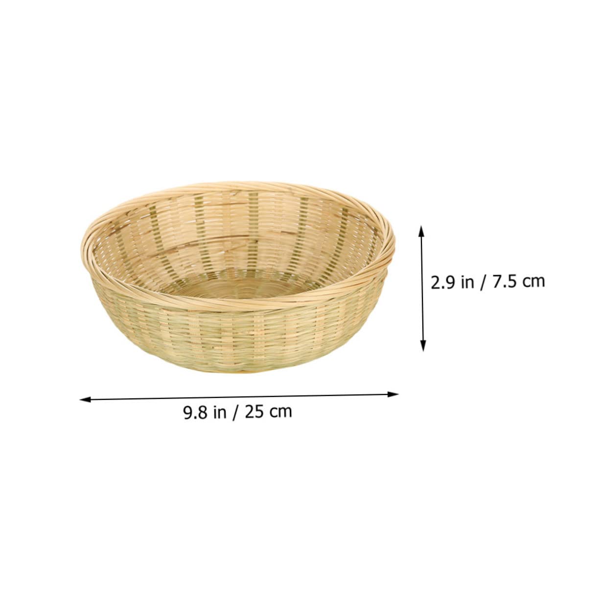Happyyami Portable Bamboo Woven Storage Basket for Pantry Baskets Bread Holding Random