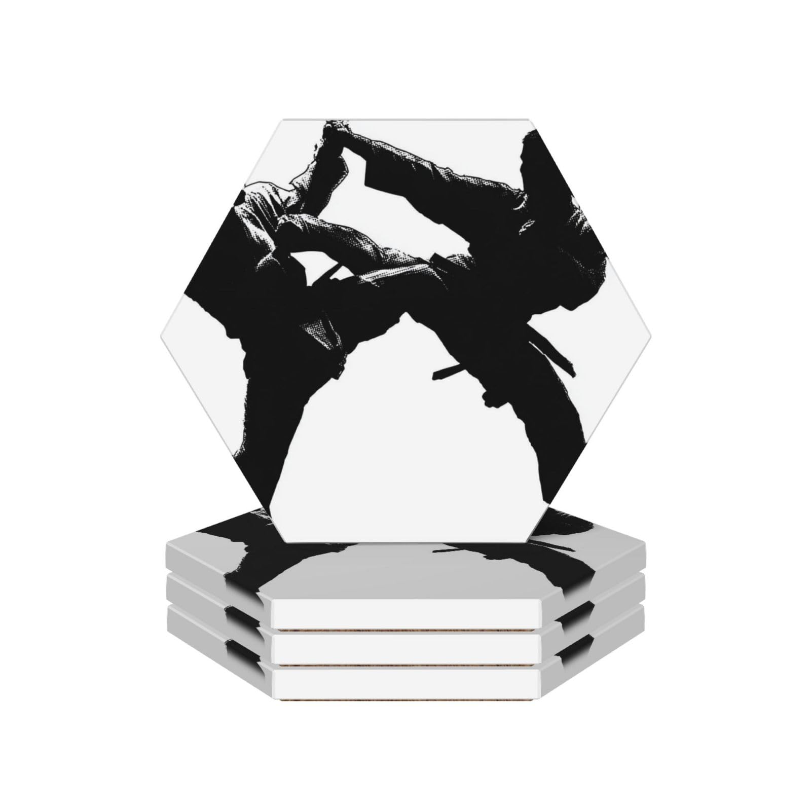 Drink Coasters Set of 4 Ceramic Coaster kickboxing Coasters for Drinks Cups Mugs Mat Pads Absorbent Non-Slip Decorative Cup Coaster for Coffee Table Kitchen Bar Home Decor