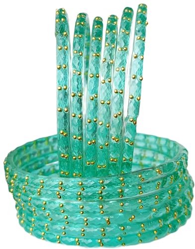 Image of JPS Plain and Glossy Finished Raindrop Glass Bangles Set for Women & Girls | Traditional Ethnic Chudi for Wedding, Party & Regular- Set of 12 Pcs of One Colour | Wedding Special