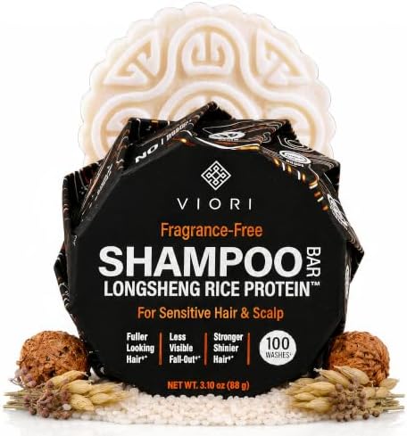 Viori Native Essence Shampoo Bar Made with Rice Water - Handcrafted All Natural Shampoo Bars - Sulfate Free