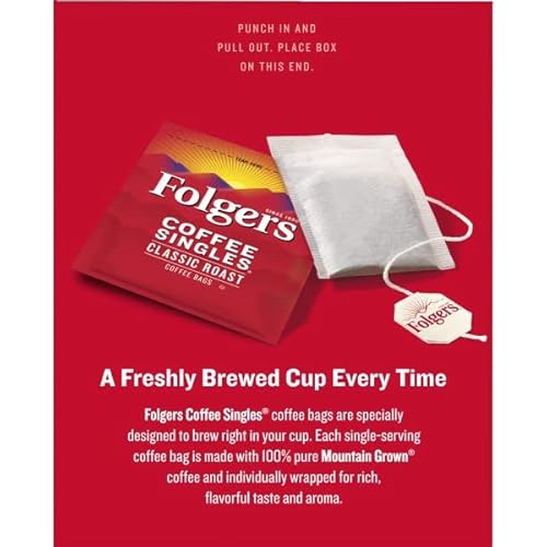 Folgers Coffee Singles Classic Medium Roast Coffee Bags 19 Count (Pack Of 6) #TOP3