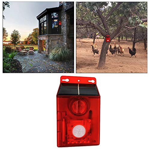 #N/a Strobe Luz de Alarme com Detector de Movimento Solar, 125db Alto Lâmpada de Som da Sirene de Se