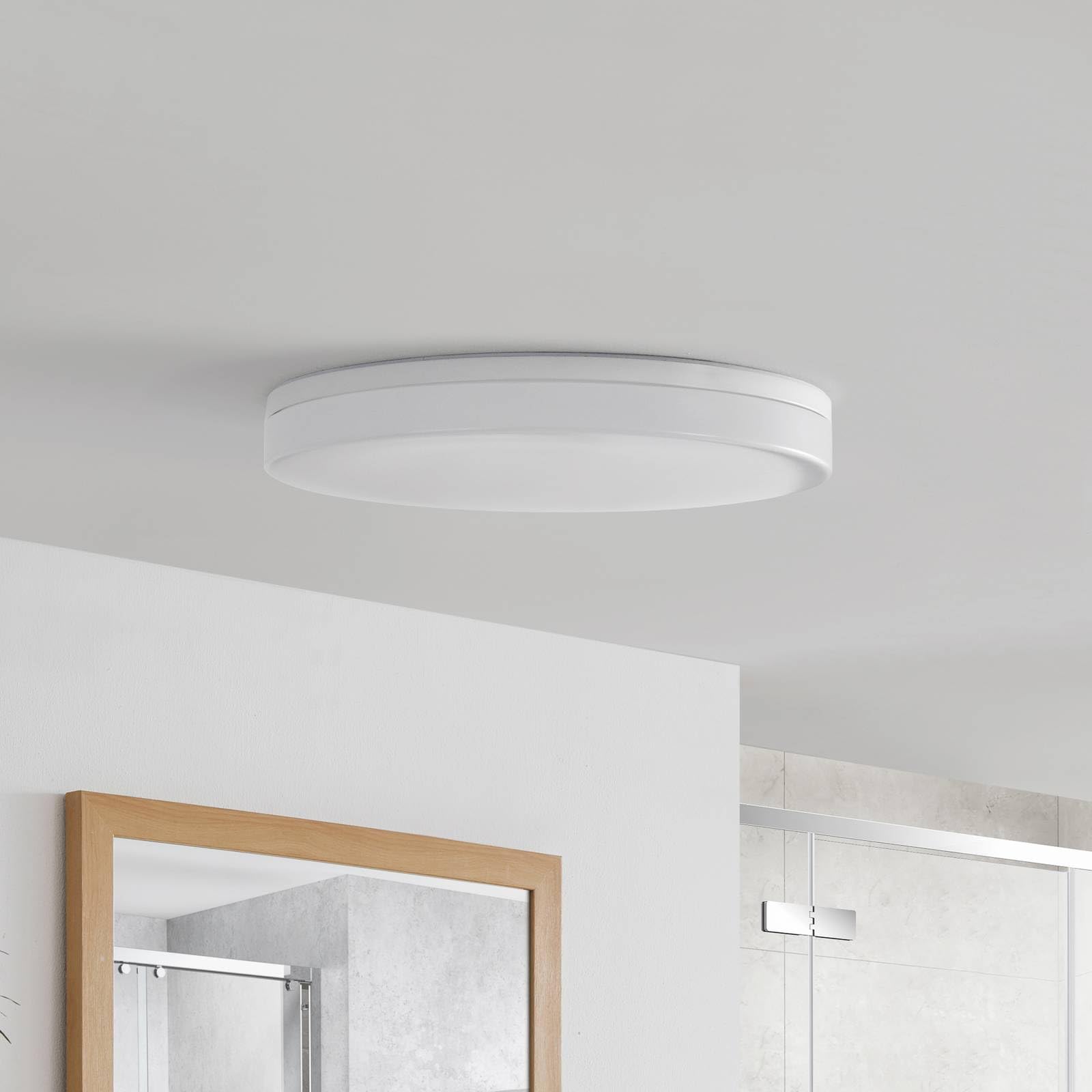 LED Lámpara de techo Wynion (Moderno) en Blanco hecho Plástico e.o. para Cuarto baño (1 llama, lámpara, plafón