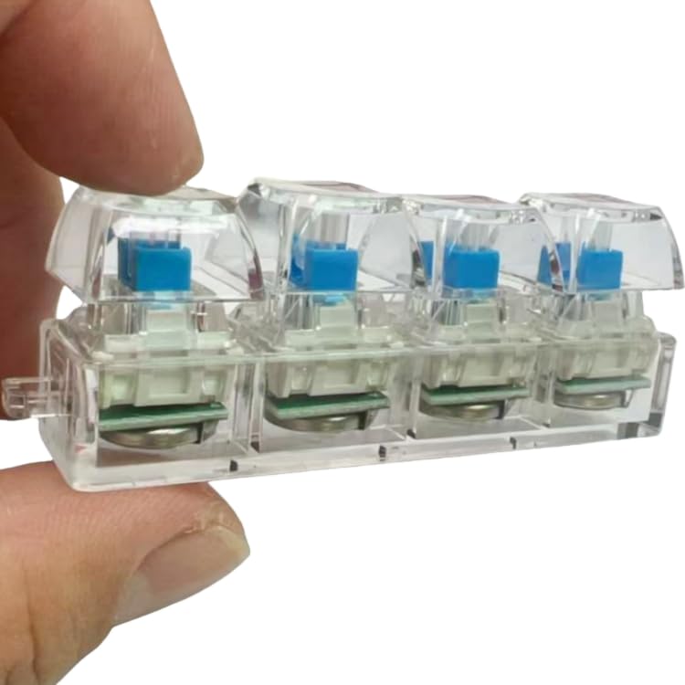 Image of Mechanical Keyboard Switch Keychain Fidget Toy with 4 Blue Switches