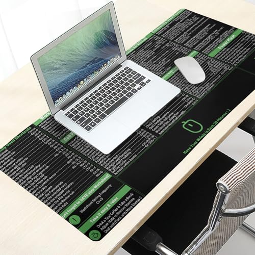 Image of Excel Shortcut Keys Mouse Pad Extended Large XL 31.5 inchx11.8 inch Excel Cheat Sheet Keyboard Mat with Non-Slip Stitched Edges PC Computer Gaming Desk Mat with Non-Slip Based Stitched Edges for Home Office