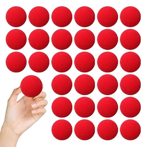 Bofanze 30 Piezas Bolas de Espuma Mágicas, 4,5CM Pequeñas Bolas de Esponja Rojas Suave de Espuma Suave Rojo de Esponja para La Magia Cotidiana | Ya disponible en tu tienda friki favorita! En mundofriki.es!