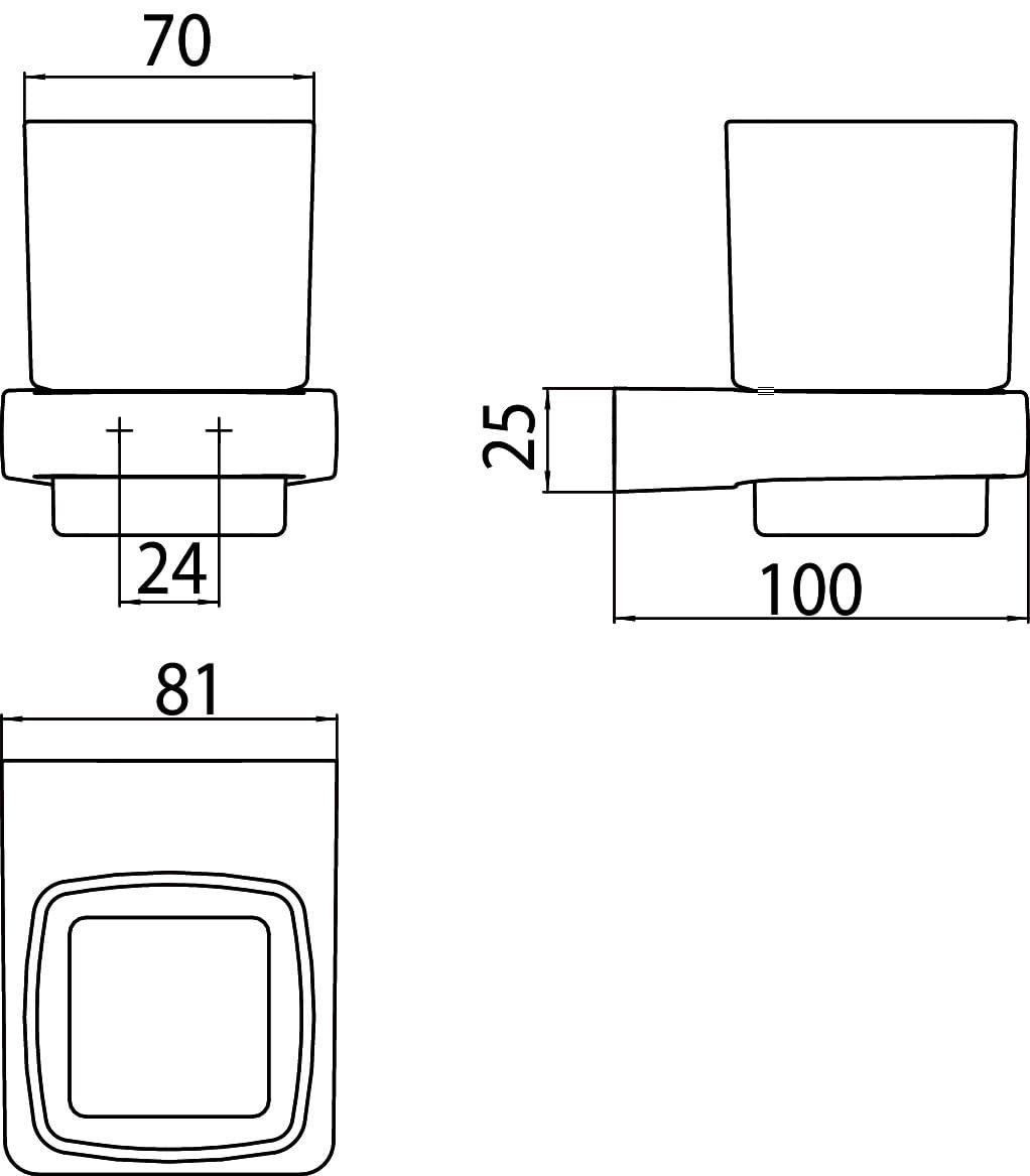 Emco Trend 022000100 - Porta spazzolini da Bagno, in Vetro Satinato/Cromato