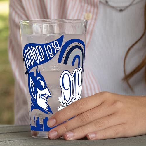 Image of Logo Brands NCAA 16 oz Pint Glass - Durable Glass With Bold Team Color- Chip-Resistant Rim Drinkware For Fans, Tailgates, Home Bars & Everyday Use