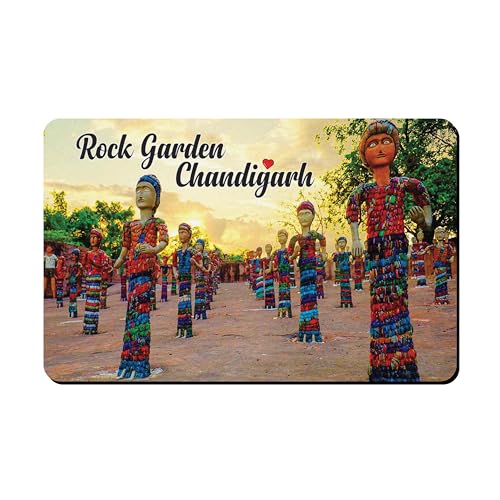 Image of Elegant Fridge Magnet with Themes |Rectangular Size Refrigerator Magnet with Magnetic Rubber Back | Pack of 1, 8.6cm X 5.4cm (Rock Garden - Chandigarh)
