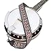 CLOUDMUSIC Banjo Strap Guitar Strap For Handbag Purse Jacquard Woven With Leather Ends And Metal Clips(Red Pattern)