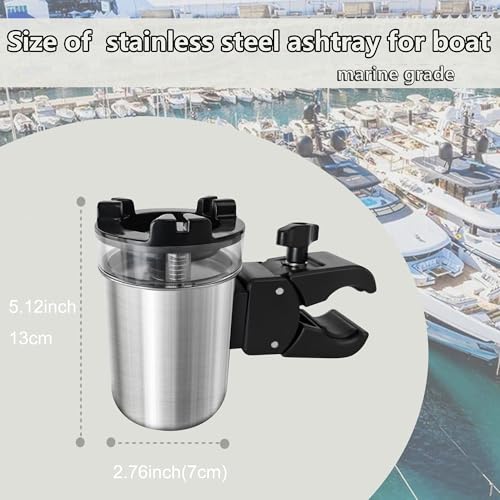 Image of Boat Ashtrays with Lid, Portable Ashtray for Boats, Mini Marine Trash Can, Detachable Windproof Extinguished Butt Bucket