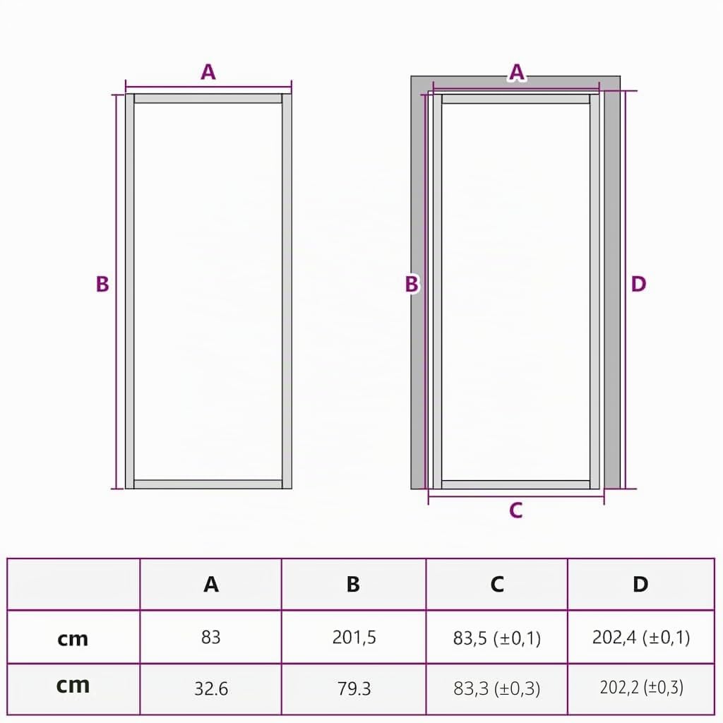 vidaXL Innentür Modernes Design Glastür Komplettset Zimmertür Tür Drehtür Wohnungstür mit Montagezubehör 83x201,5cm Weiß Mattglas Aluminium