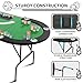 IDEALHOUSE Oval Poker Table with Collapsible Legs, 10 Player Blackjack Gaming Table, Casino Leisure Table with Water-Resistant Cushioned Rail and Stainless Steel Cup Holders,Green