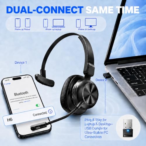 Image of Trucker Bluetooth Headset, Wireless Headset with Microphone