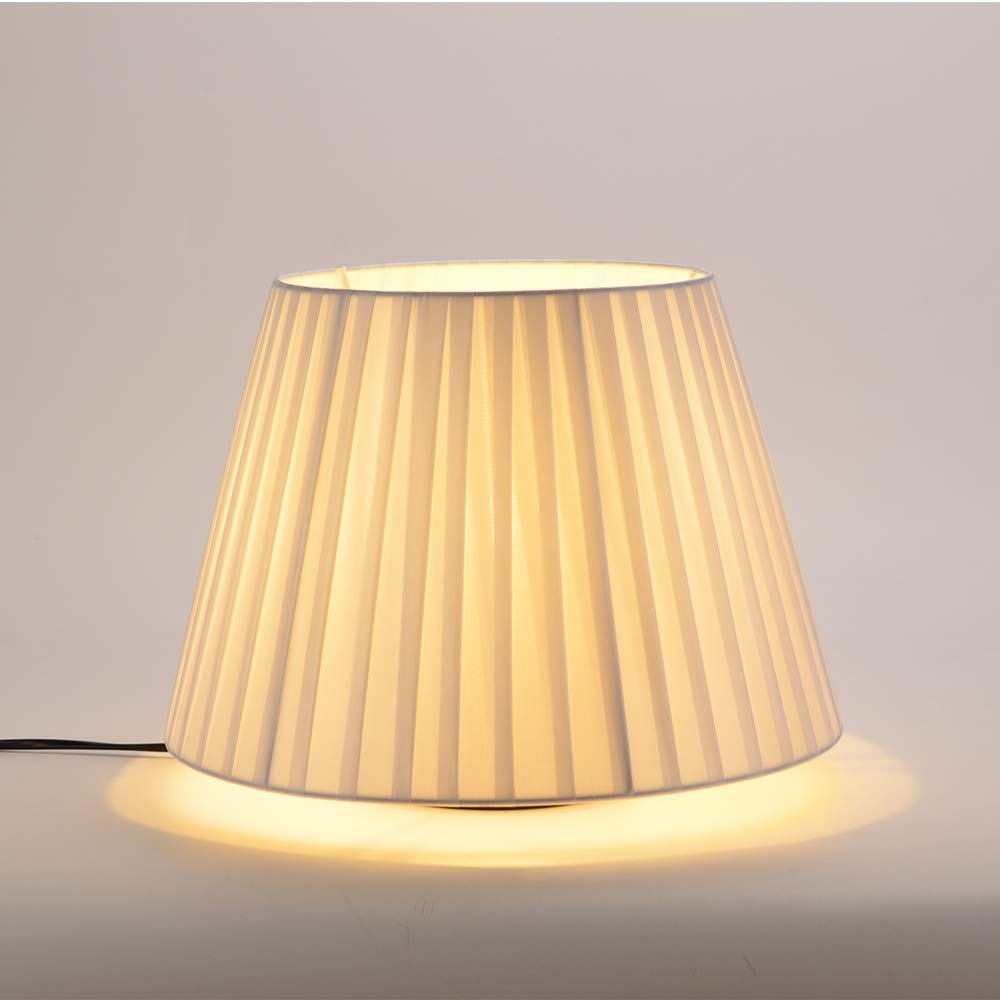 DULEE 16" Abat-jour de Table Lampadaire Fait Main en Tissu pour Lampe de Table Lampadaire Lampe de Chevet,Blanc
