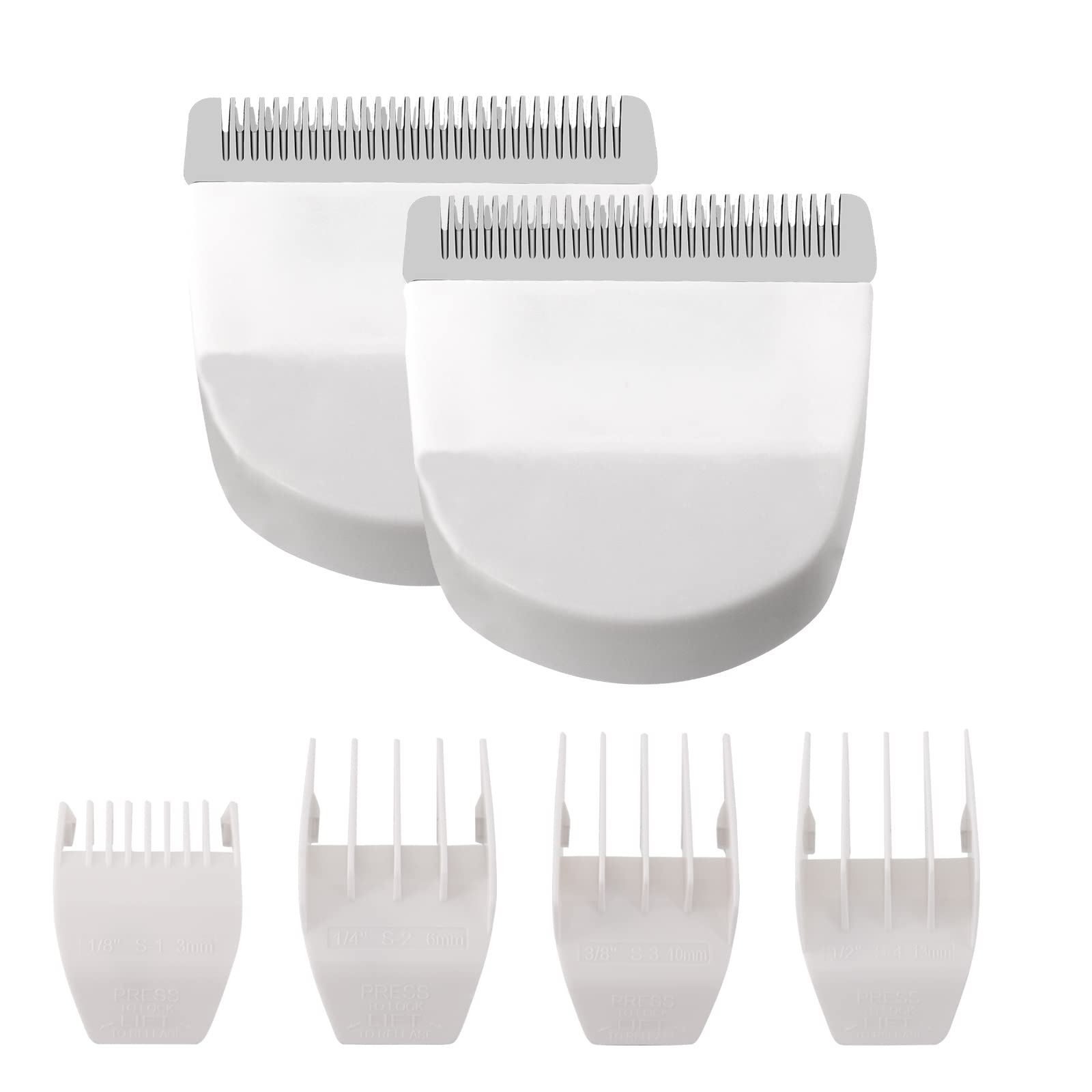 Photo 1 of 2 Pack Professional Peanut Clipper/Trimmer Snap On Replacement Blades #2068-300 - Compatible with Wahl Peanut Hair Clipper/Trimmer, Black (White 2 Pcs)