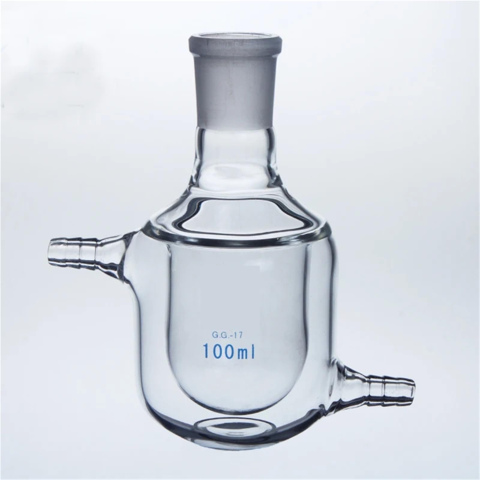 1 botella de reacción de cuello único con camisa, matraz de vidrio de borosilicato de pared gruesa, reactores de planta piloto con camisa, laboratorio(500ml Caliber 24mm)