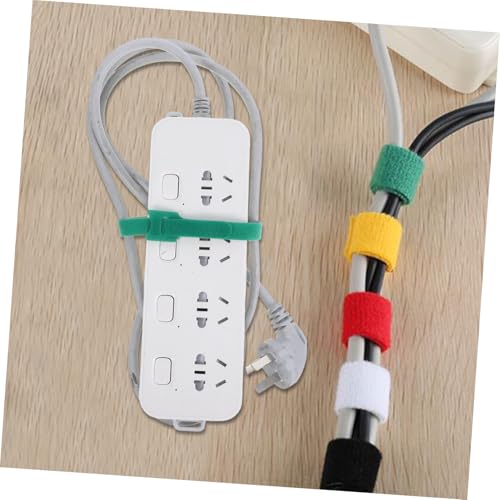 GALPADA 100 piezas de ganchos y lazos para cables verde, correas reutilizables para organización de cables de electrónica y gestión de cordones bajo escritorio miniatura 6