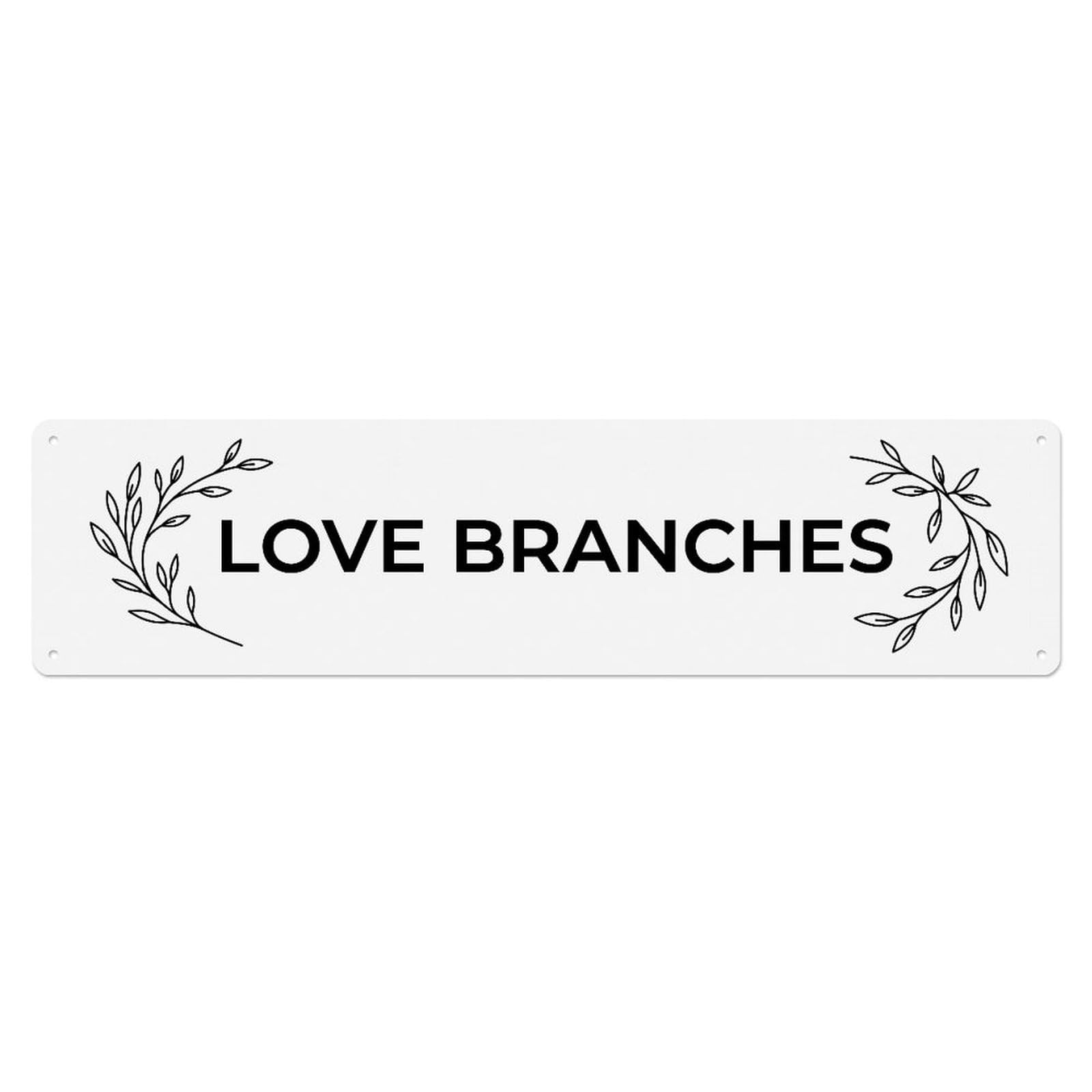 Love Branches Spreading Wide Metal Tin Skinny Sign Plaque Wall Decor for Cafe, Club Bar, Office, Home Garden Metal Poster 4x16Inch