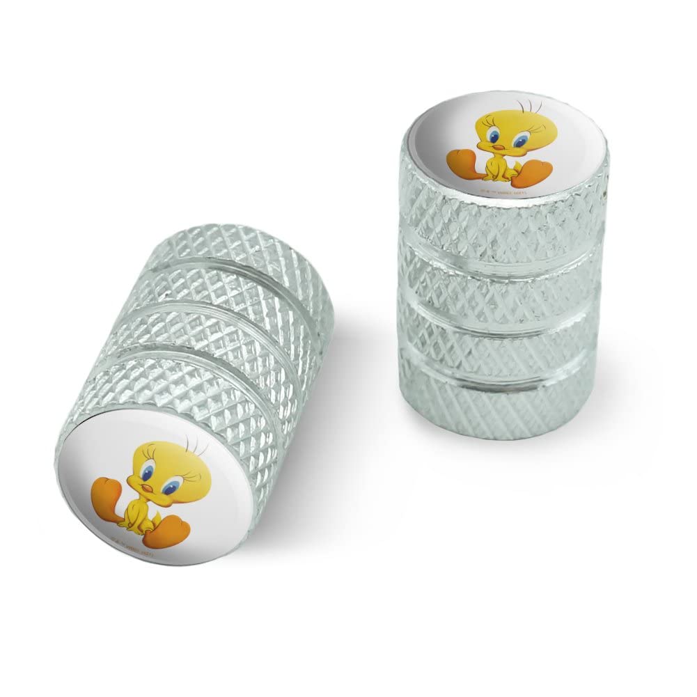 Looney Tunes Cute Tweety Motorcycle Bicycle Bike Tire Rim Wheel Aluminum Valve Stem Caps