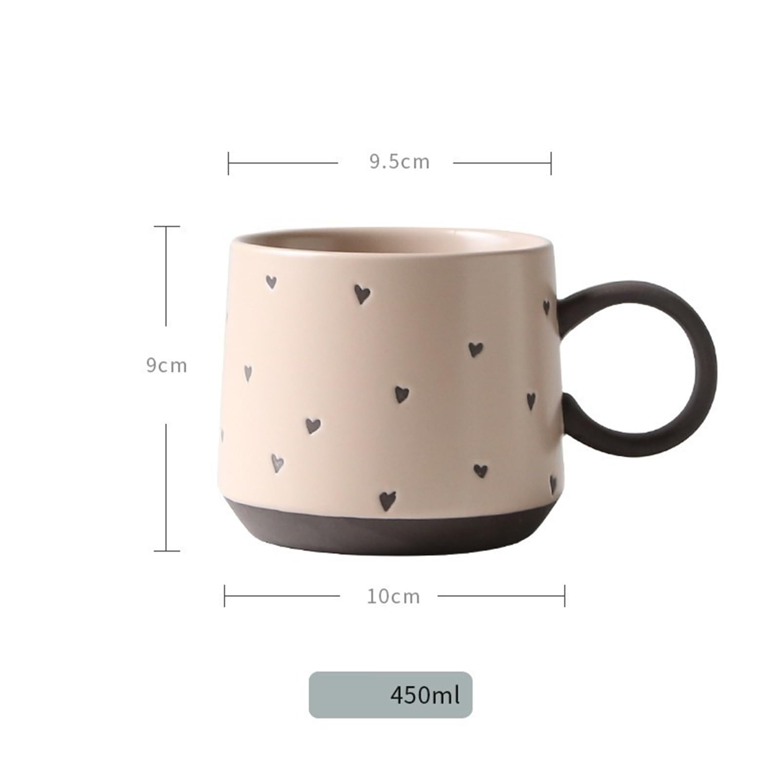 Filiżanki Filiżanka kawy z kamionki w kolorze różowego serca, do restauracji/kawiarni, na śniadanie owsiane, 450 ml Filiżanka Napój Kawy