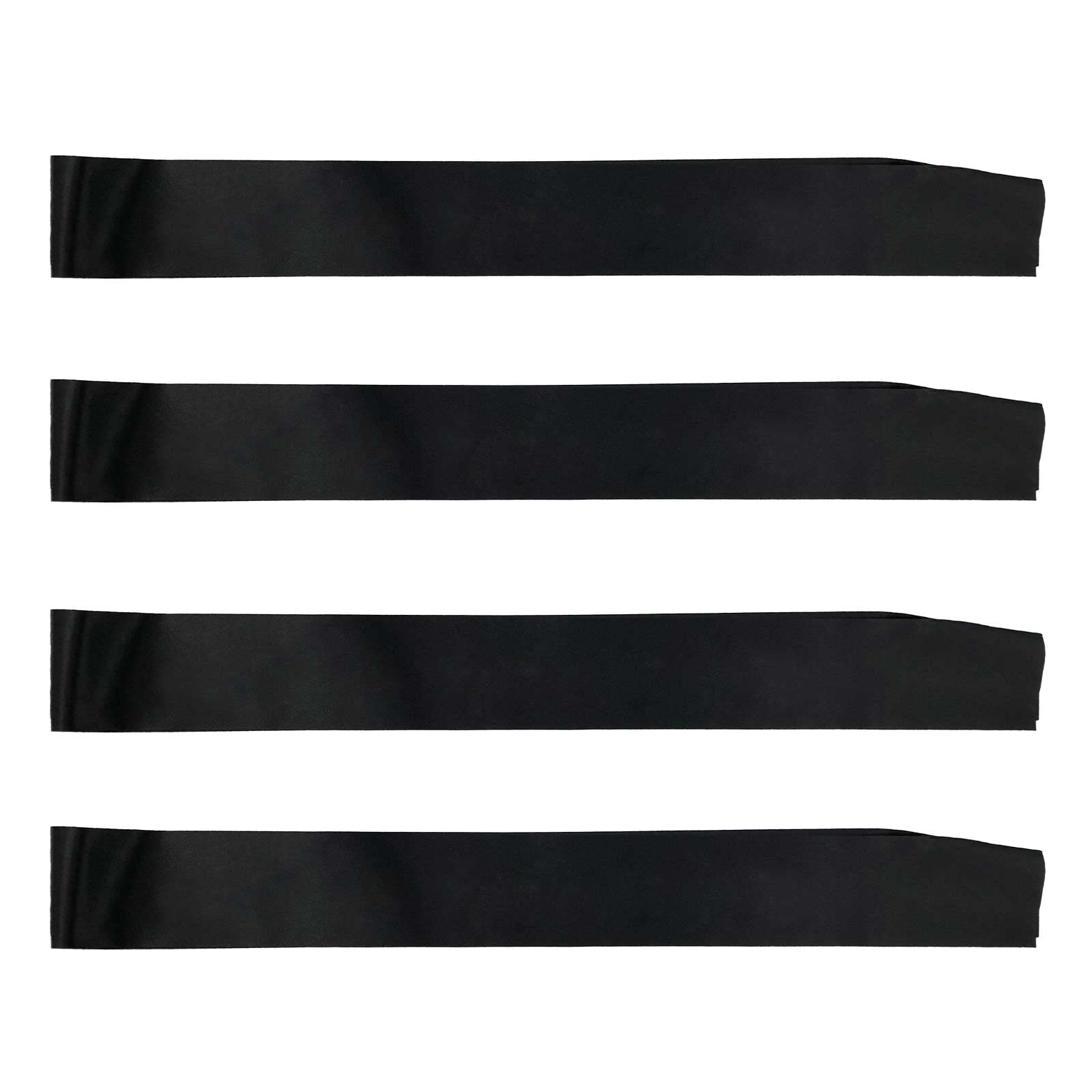 GenéricoCoolerthingsDG, 4 Pieces Black Satin Sashes Plain Sashes Party Accessory for Graduation Wedding Party Satin Sashes Pageant(Black) Make Your Own Sash