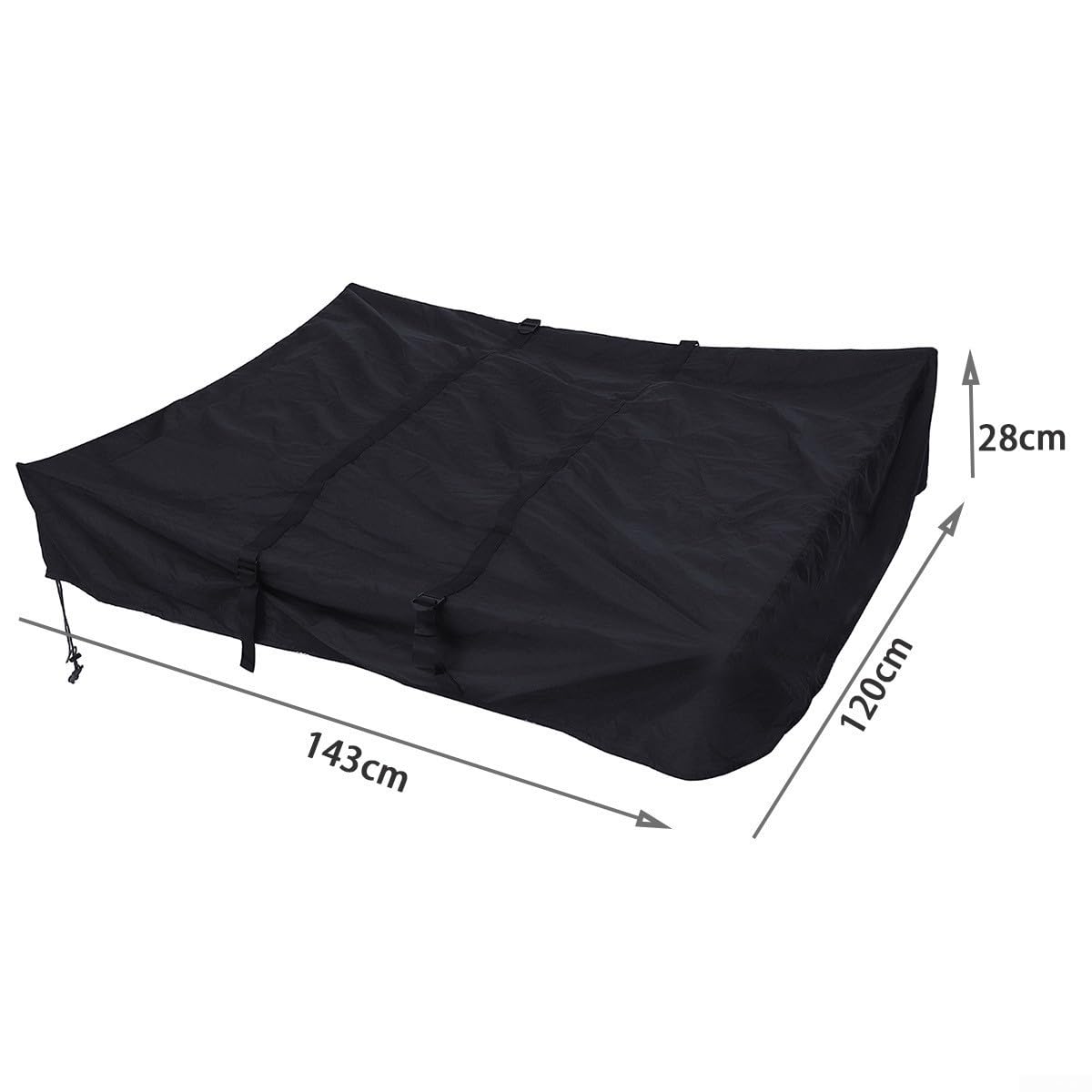 Copertura per tenda da tetto esterno, tessuto Oxford 420D per protezione solare, copertura pieghevole per tenda da tetto con borsa portaoggetti, per auto, campeggio, escursionismo, 143 x 120 x