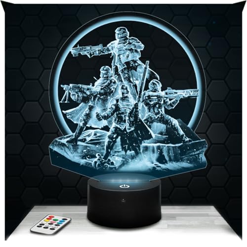 Lampephoto.fr - Hell Divers 2 3D Lampe Taktile Videospiele Geschenk Geek Mann Gamer Touch Nachtlicht 3d Led Illusion Geschenkidee zu Weihnachten oder Geburtstag für Männer und Frauen