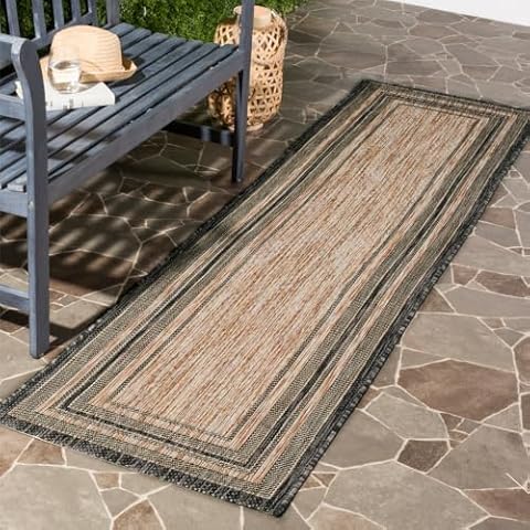 SAFAVIEH Courtyard Collection Indoor/Outdoor Runner Rug Cover