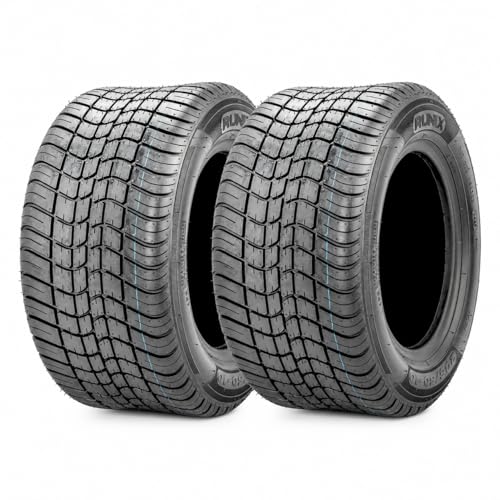 RUNIX 205/50-10 Set of 2 GreenCruise Golf Cart Tires Lawn Mower Tires 4PR Tubeless Lawn Tractor Turf Tires