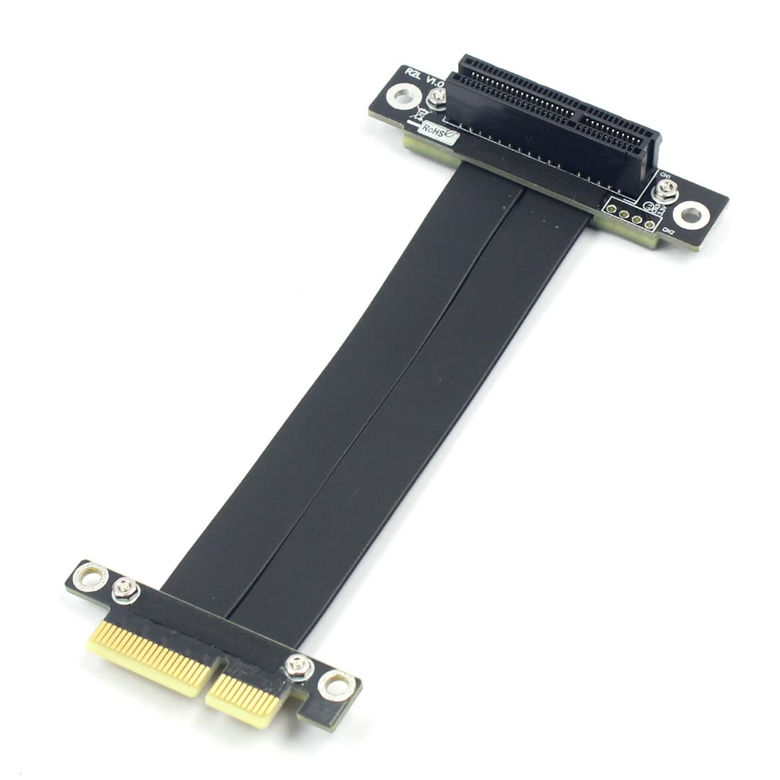 10Gtek PCIe 3.0 Riser Extension Cable, X4 to X4, M to F, Straight to 90°, Cable Length 15cm, P322MF1515