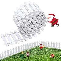 Miniatur Wichtel Zubehör, Miniatur Wichteltür Zaun aus Holz Weiß Mini Holzzaun Miniatur Gartenzaun (90 cm x 5 cm) Miniatur Deko für Garten, Miniatur Puppenhaus Zubehör Fee Garten Gartenhaus Deko