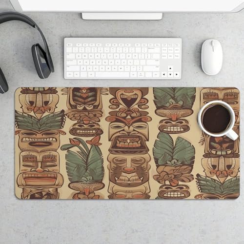 Alfombrilla para escritorio Vintage Aloha Tiki de caucho grande miniatura 5