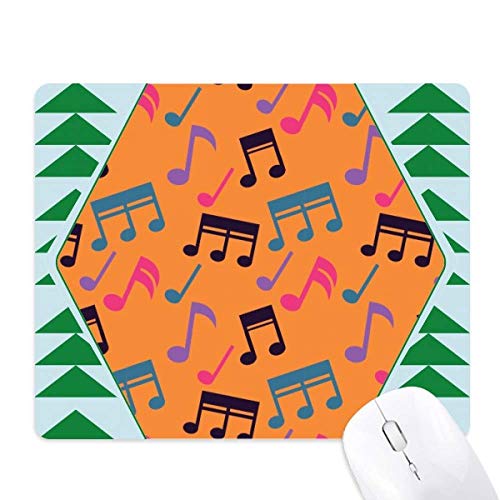 Tapis de souris notes de musique orange et pin vert en caoutchouc antidérapant