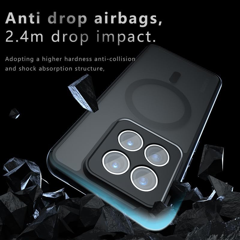 Compatible with Xiaomi 14 Case Cover,Compatible with MagSafe,Compatible with Xiaomi 14 5G 23127PN0CC 23127PN0CG Built-in Magnetic Anti-Shock Cell Phone Case Black - Image 9