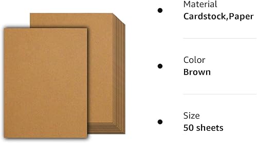 Miniatura 8 de Cartulina kraft marrón pesada, 50 hojas (10.58 ozm  cubierta de 110 libras  texto de 200 libras) 8.5 x 11 pulgadas para artes y manualidades,