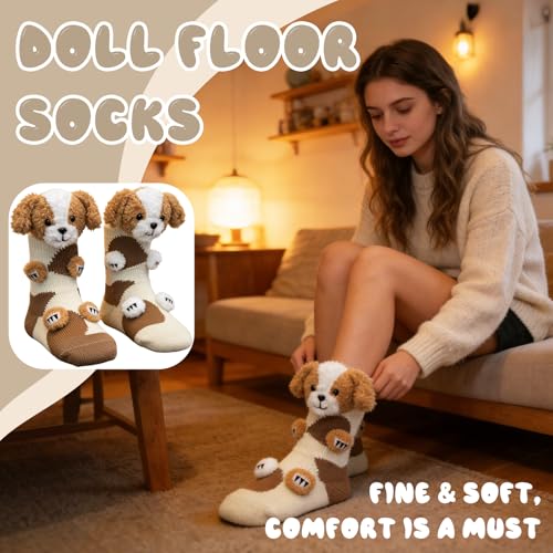 Image of 3D Knit Animal Socks,Cute Hug Hug Socks with Funny Animal Design,Non-Slip Animal Feet Socks for Women Gifts