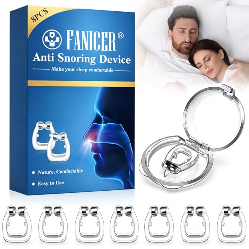 8 Piezas Clip Nasal Antirronquidos, Dilatadores Nasales Anti-Ronquidos de Silicona, Nariz Respirar Dormir, Dilatador Nasal Para no Roncar de Noche, Mejor Respiración Posible y Ayudar a Dormir