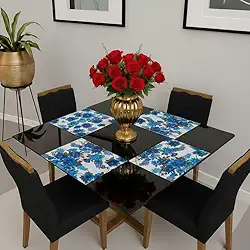 Genérico, Jogo Americano de Tecido - Retangular - Kit 4 Peças - Mesa Posta + Cor:02